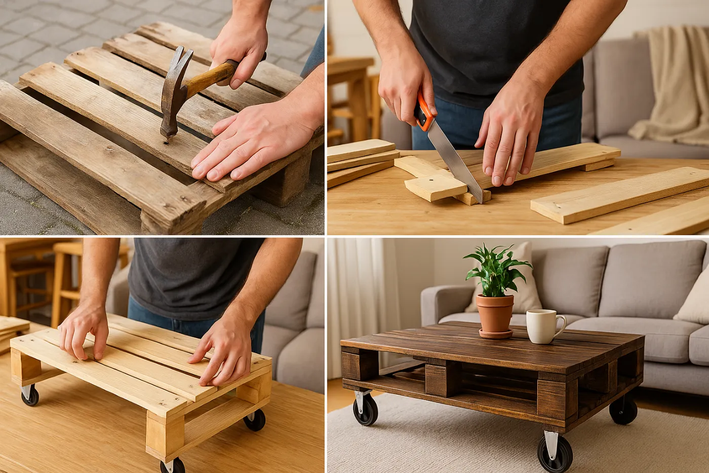 Tavolino fai da te con pallet: guida completa + foto