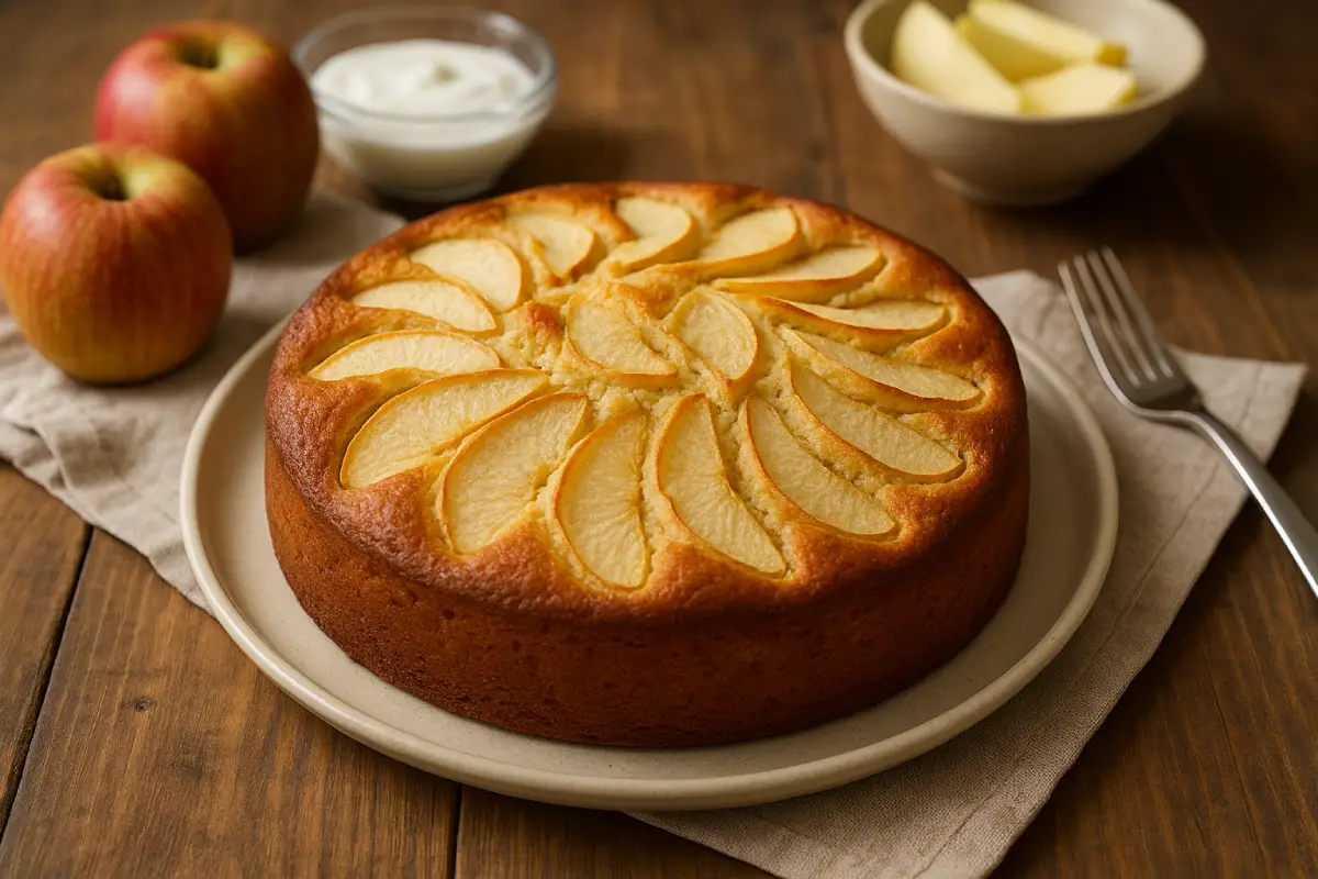 Torta morbida di mele e yogurt senza burro