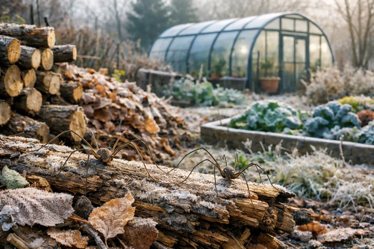Opilioni in inverno nell’orto: freddo, acqua, malattie e (soprattutto) convivenza intelligente