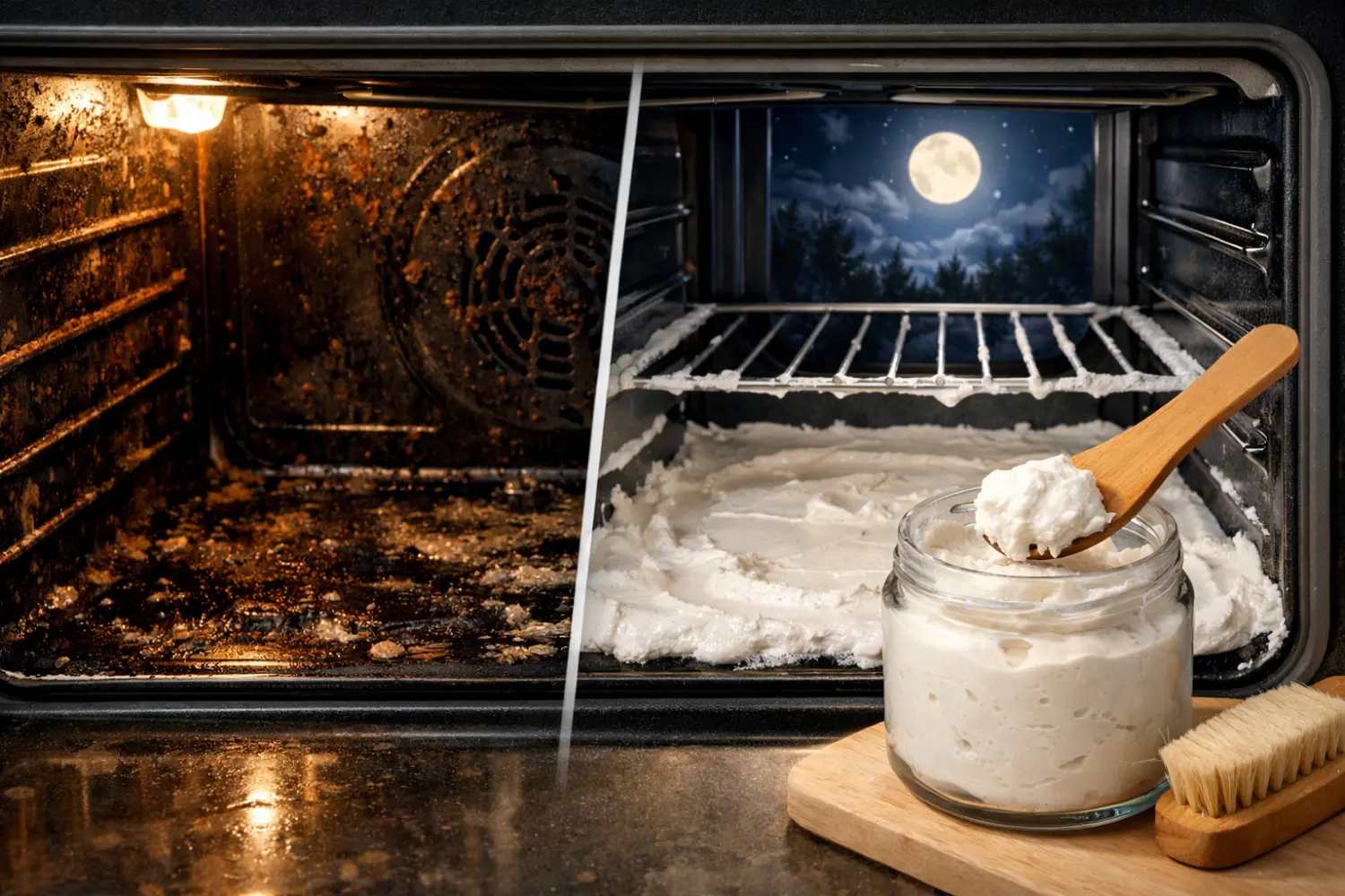 Forno sporco? Questa pasta bianca lo pulisce di notte senza sfregare