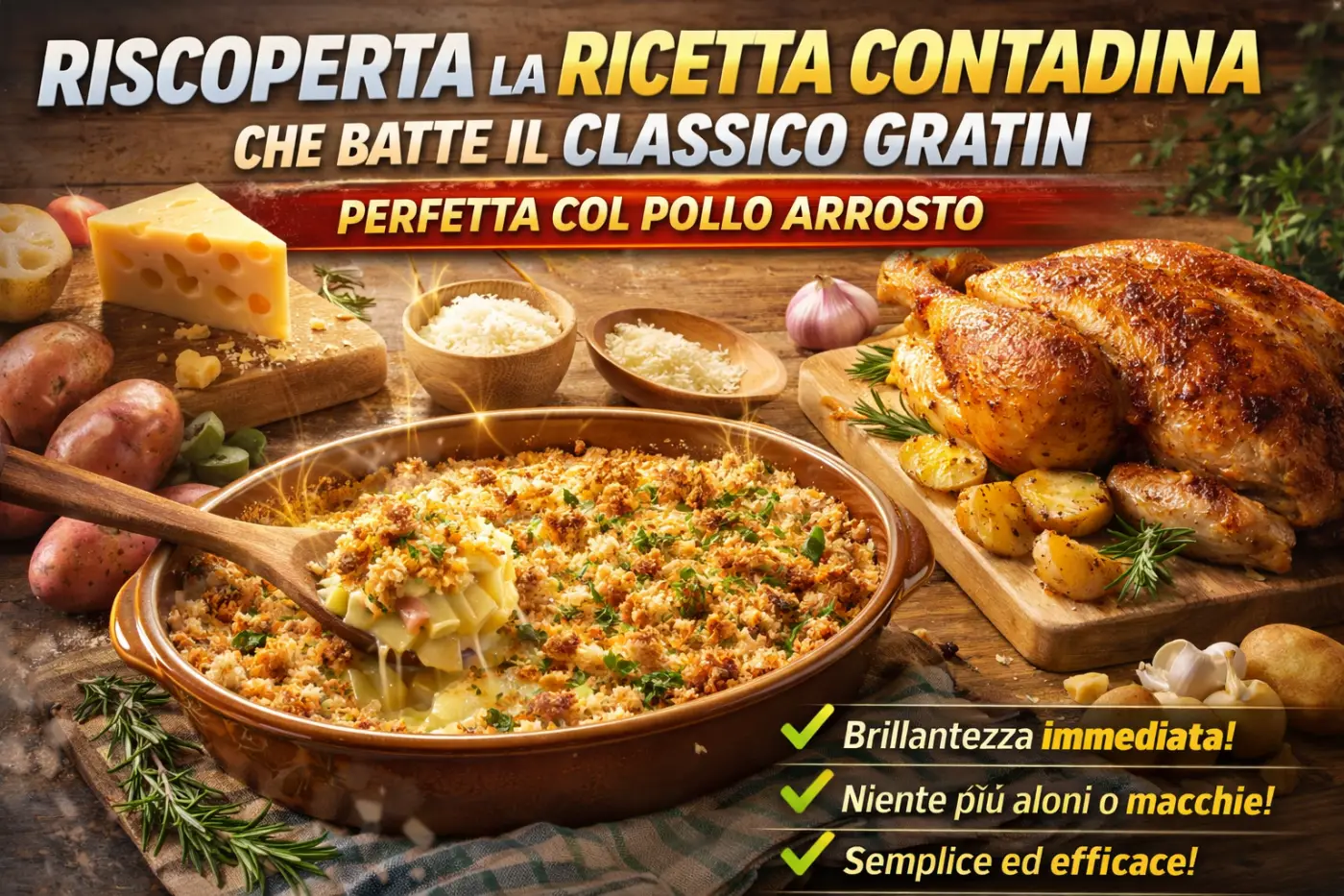 Riscoperta la ricetta contadina che batte il classico gratin: perfetta col pollo arrosto