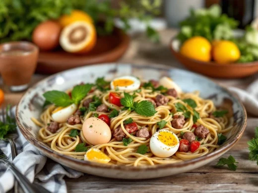 Pasta di primavera con asparagi e uova sode: il piatto leggero della nonna