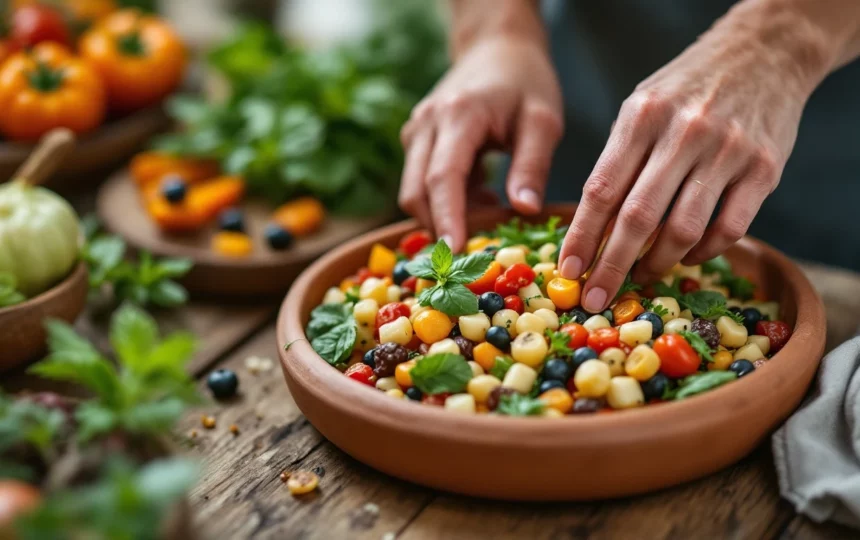 Conservare le verdure e i frutti estivi: tecniche di essiccazione e sottaceti fatti in casa — close-up ingredients preparation step fresh food