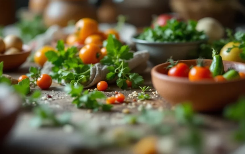 Conservare le verdure estive dell'orto: metodi tradizionali di essiccazione e congelamento — close-up ingredients preparation step fresh food