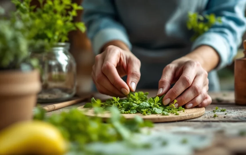 Realizzare un orto verticale in balcone per coltivare erbe aromatiche a giugno — close-up craft step materials tools DIY process