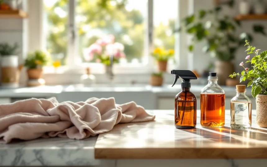 Come mantenere la casa fresca di notte durante le ondate di caldo: tecniche di ventilazione naturale e isolamento termico — close-up detail step ingredients natural cleaning