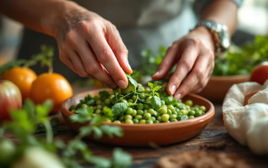 Conservazione delle verdure di stagione: tecniche tradizionali per preservare i raccolti estivi — close-up ingredients preparation step fresh food