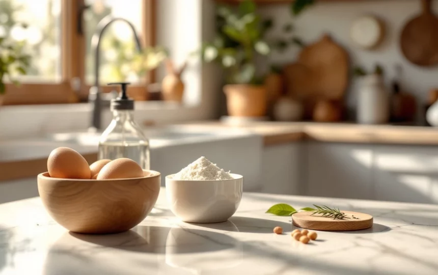 Organizzare la cucina estiva per il caldo: ventilazione, conservazione e spazi funzionali — close-up detail step ingredients natural cleaning
