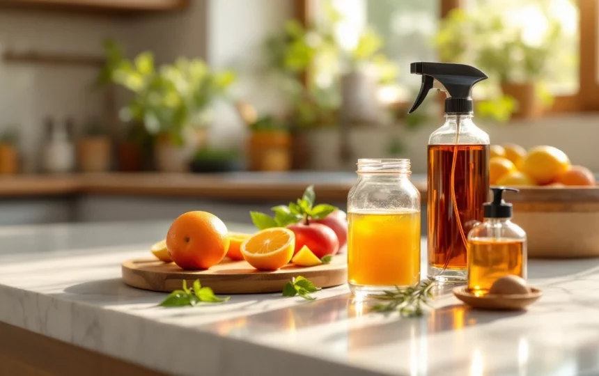 Organizzare la dispensa estiva per conservare correttamente frutta e verdura di stagione — close-up detail step ingredients natural cleaning