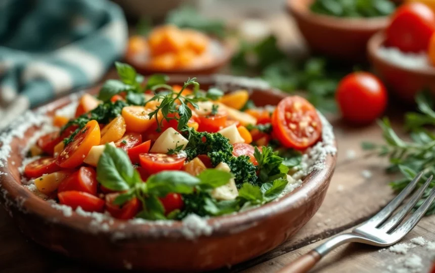 Ricette estive con verdure locali: piatti freschi e leggeri per cene di luglio — close-up ingredients preparation step fresh food